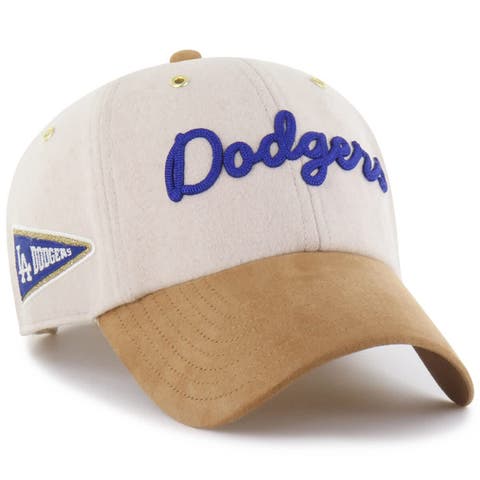 Men's '47 x Stoney Clover Lane  Natural/Tan Los Angeles Dodgers Script Charm Clean Up Adjustable Hat
