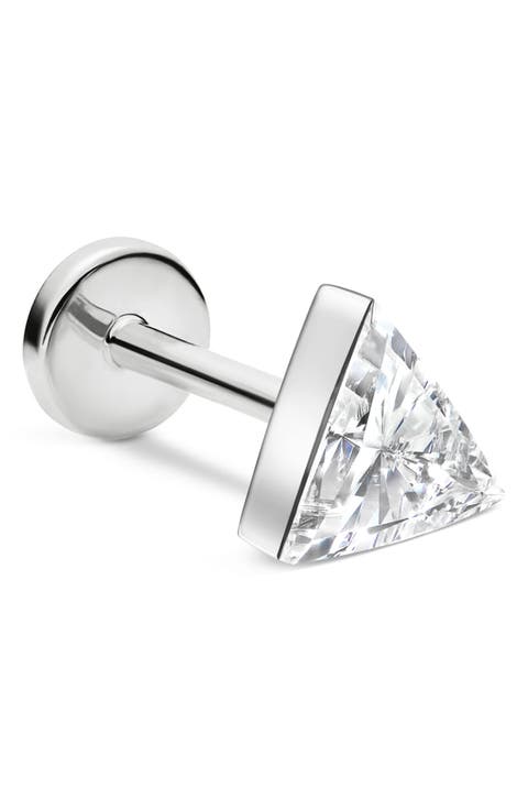 Diamond Triangle Single Stud Earring