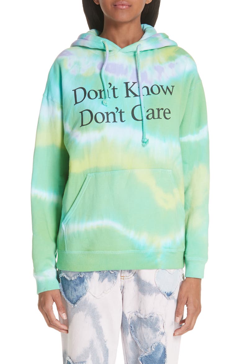 Don't Know Don't Care Tie Dye Hoodie, Main, color, TIEDYE