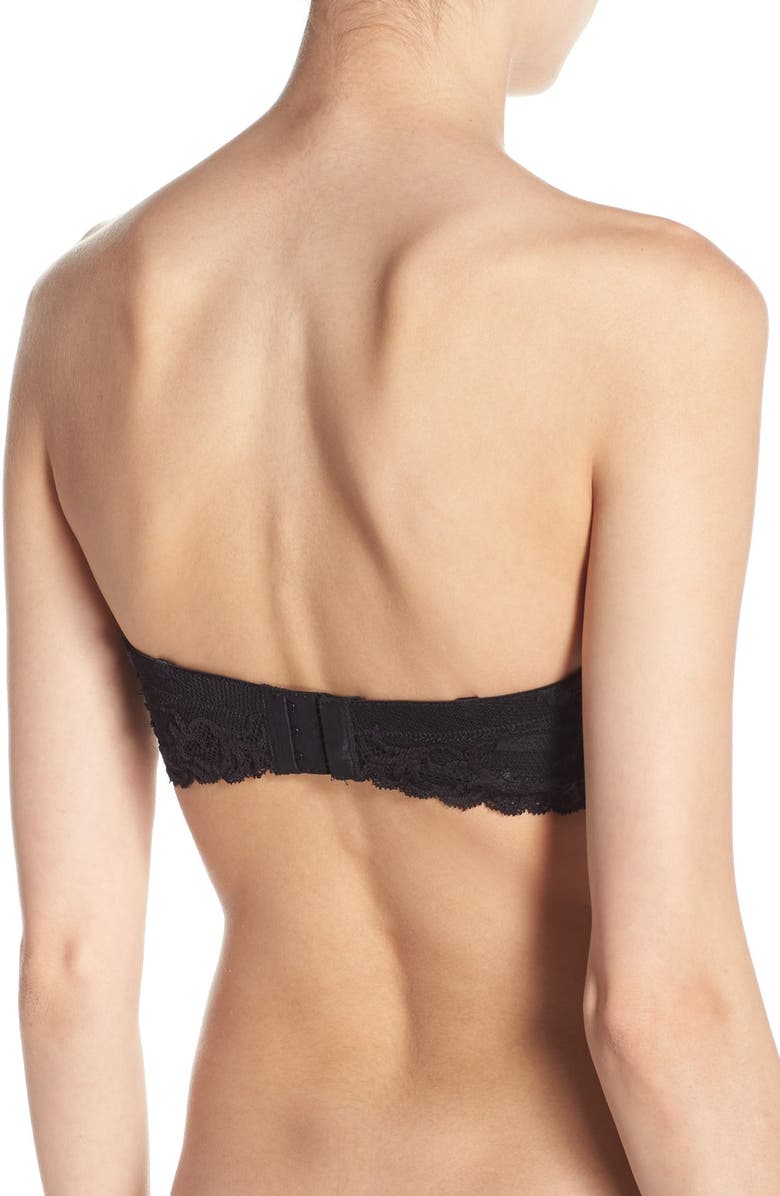 Natori Feathers Underwire Plunge Strapless Bra, Alternate, color, Black