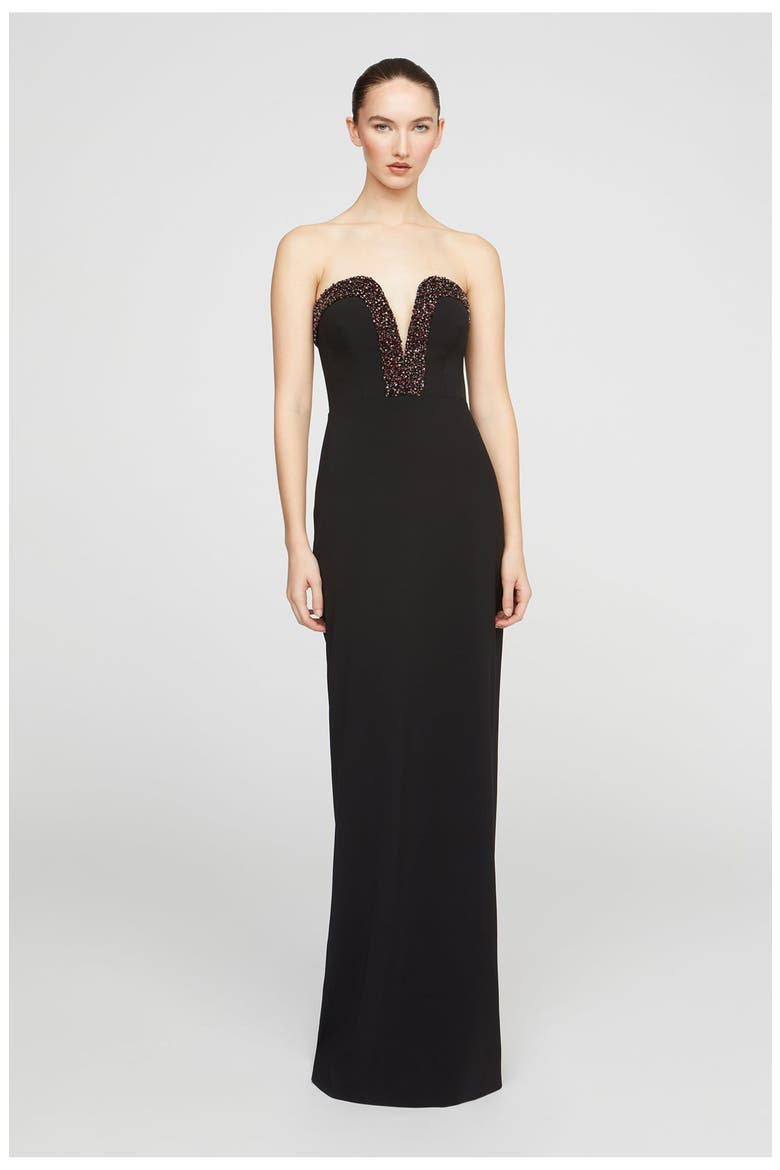 Ila Crepe Gown, Alternate, color, Black