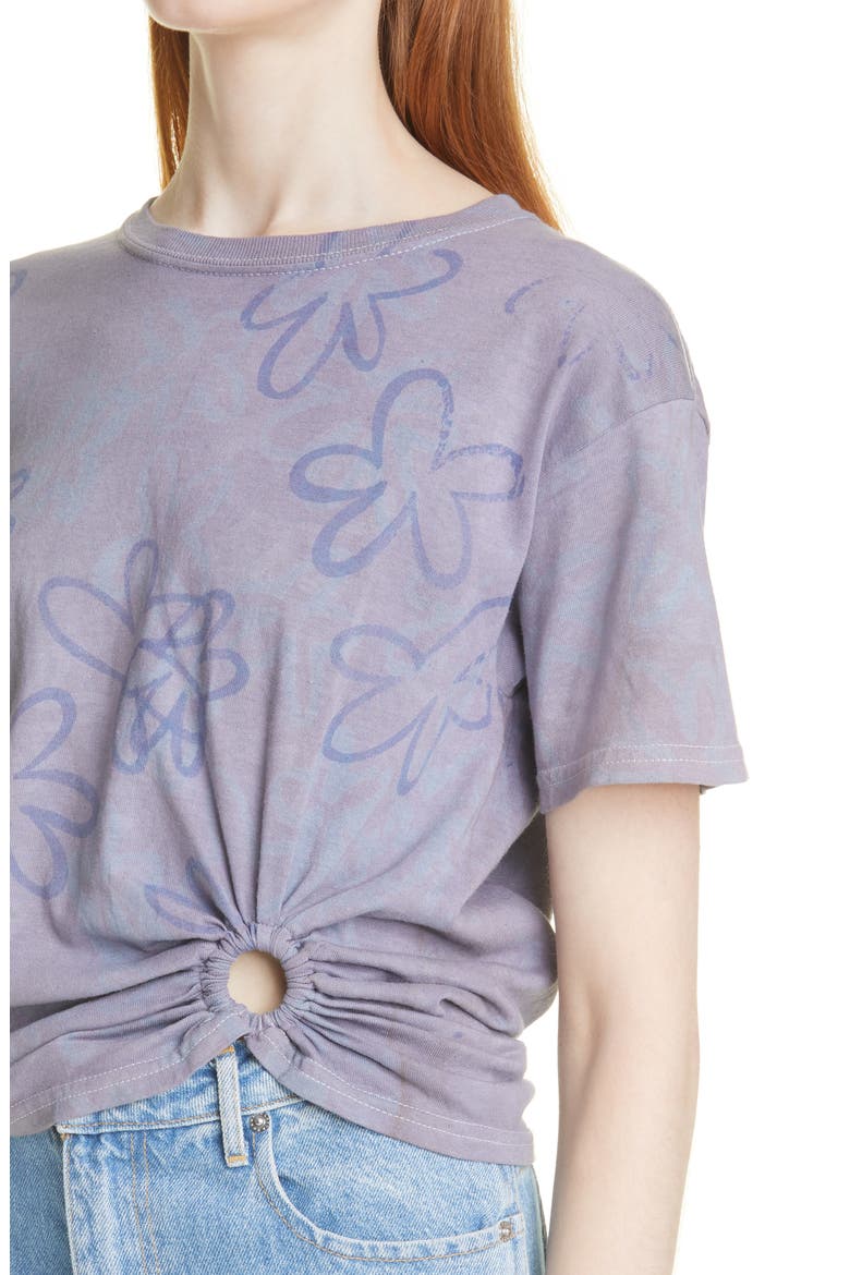 Ring Detail Tie Dye T-Shirt, Alternate, color, NAVY FLORAL