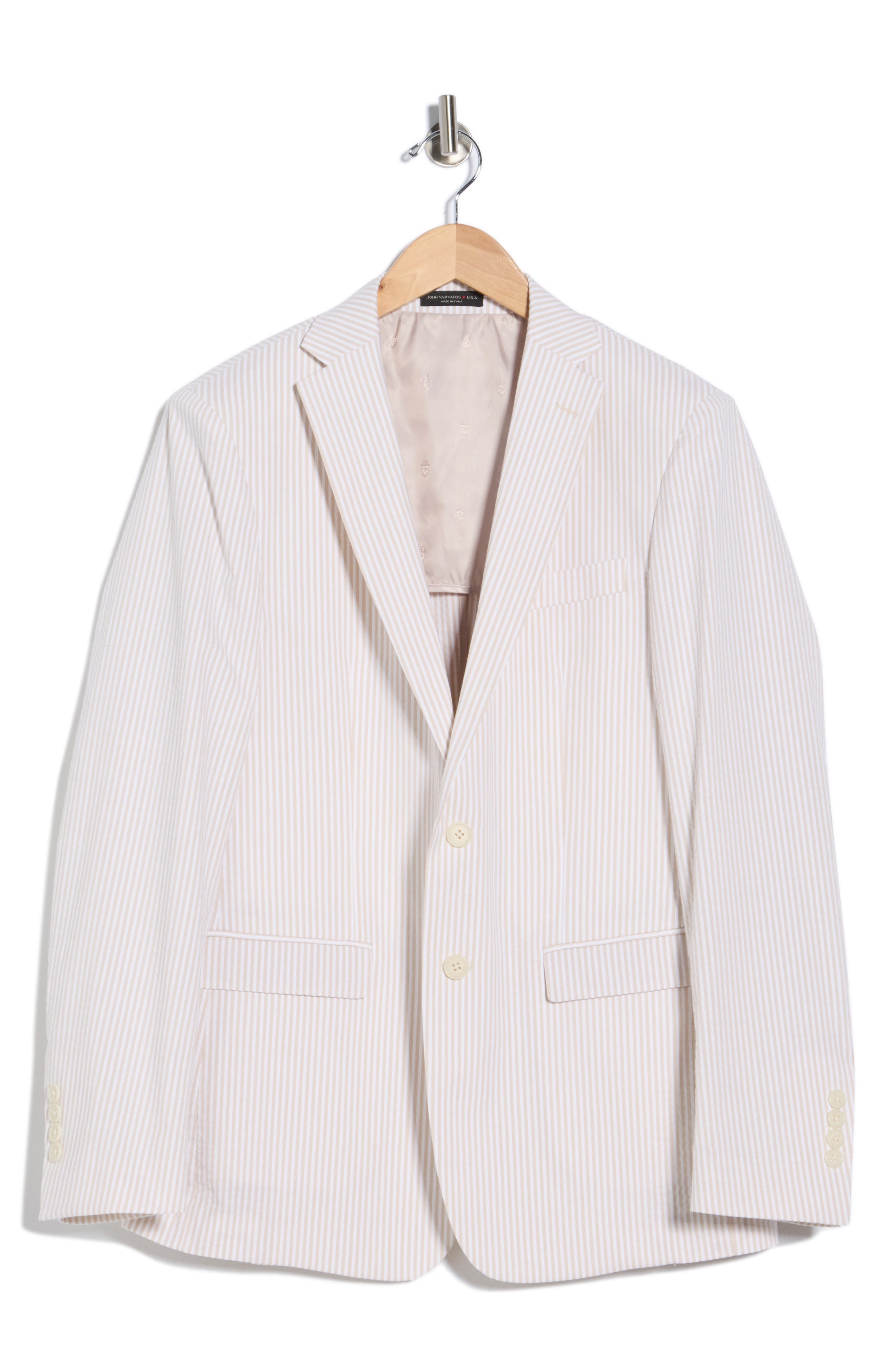 John Varvatos Star USA Pinstripe Notch Lapel Stretch Cotton Blazer
