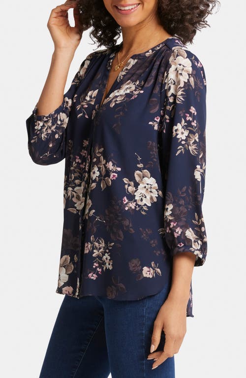 Nydj Pintuck Blouse In Blue