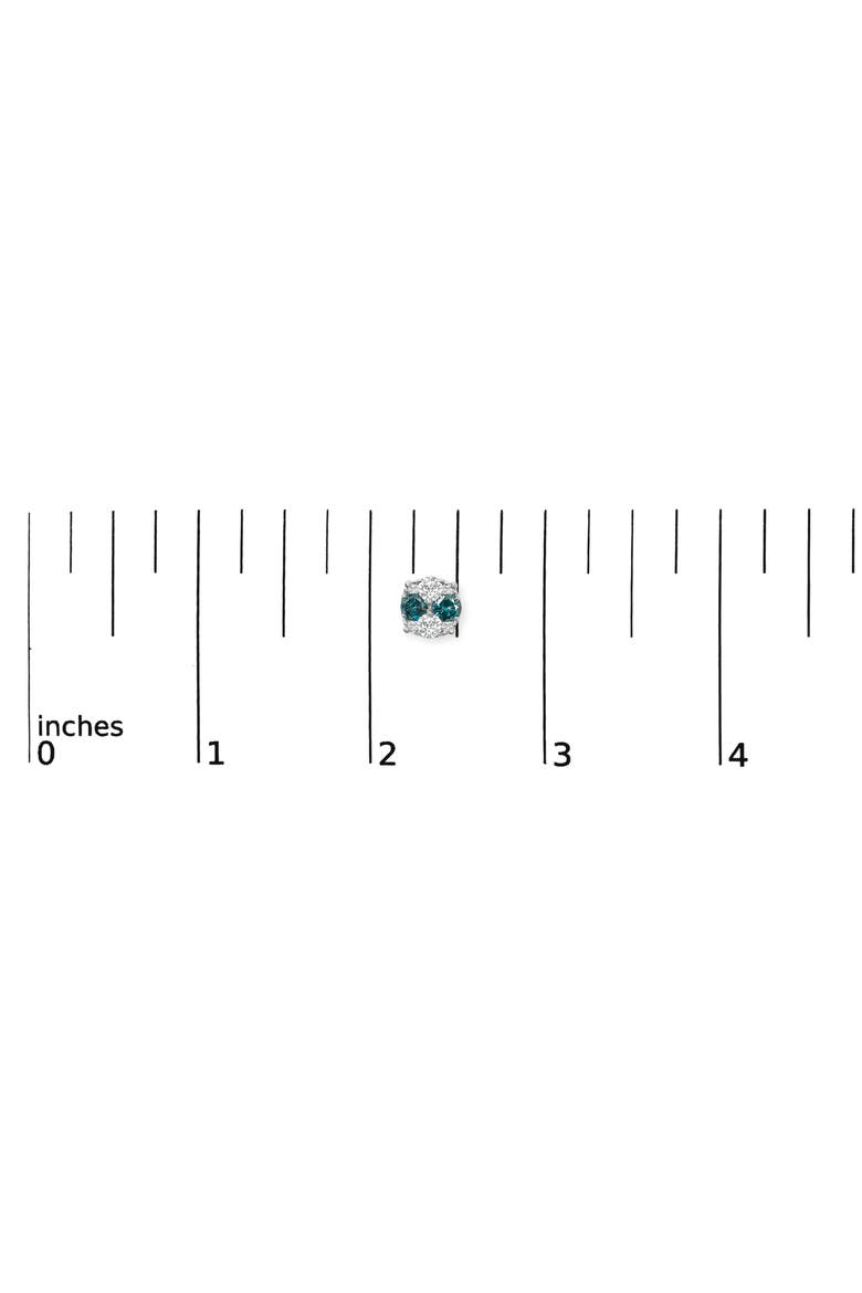 Silver 2.0 Cttw Blue Diamond Composite Cluster Stud Earring, Alternate, color, Silver
