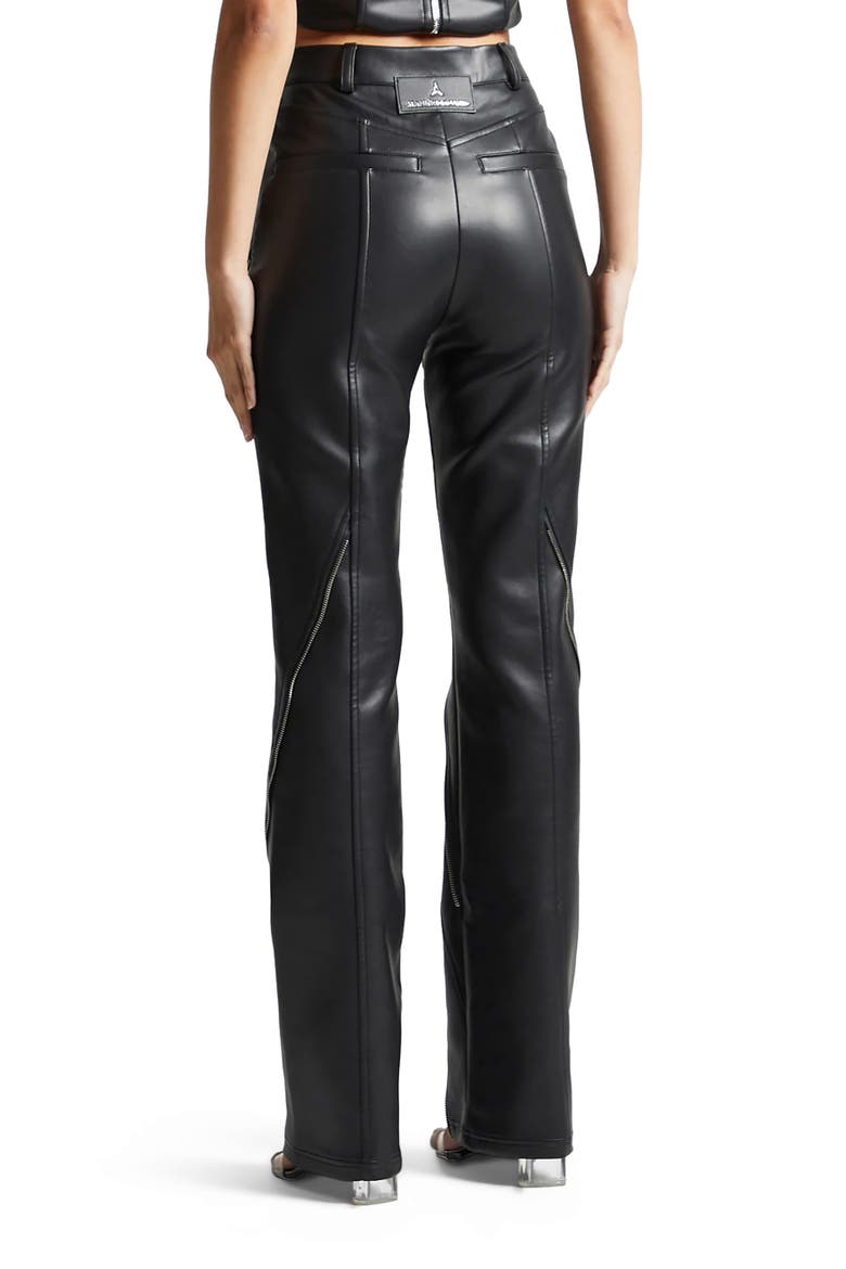 Leather Biker Trousers with Zip, Alternate, color, Black