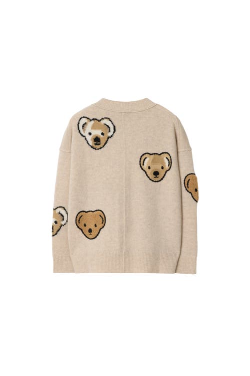 BURBERRY BURBERRY THOMAS BEAR WOOL CARDIGAN 