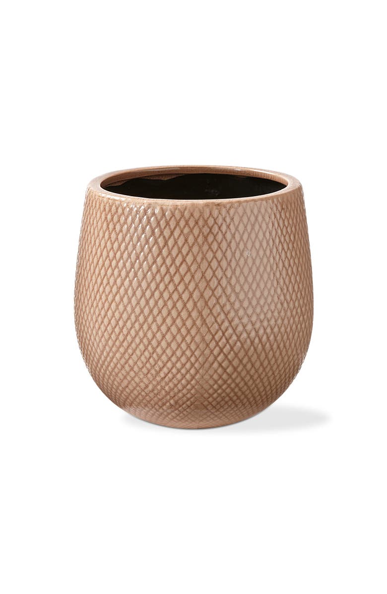 tag Cross Hatch Medium Blush Glazed Stoneware Planter, Main, color, Pink