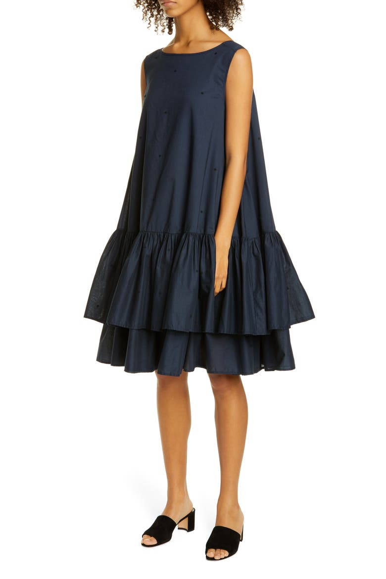 Cevenne Drop Waist Ruffle Dress (Nordstrom Exclusive), Main, color, NAVY/ BLACK