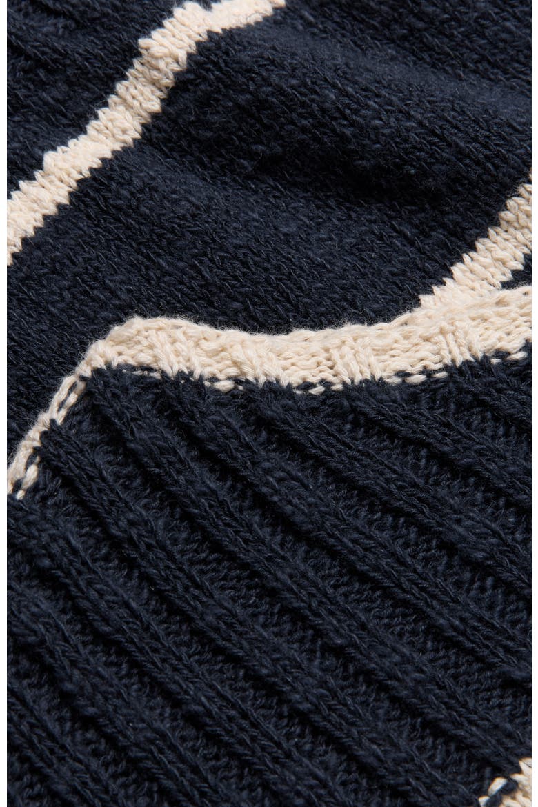 Stripe Boat Neck Sweater, Alternate, color, Navy / Ecru
