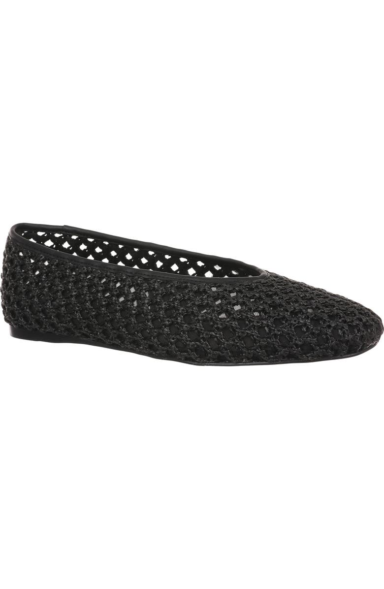 Nordstrom Maddox Raffia Flat, Main, color, Black Raffia