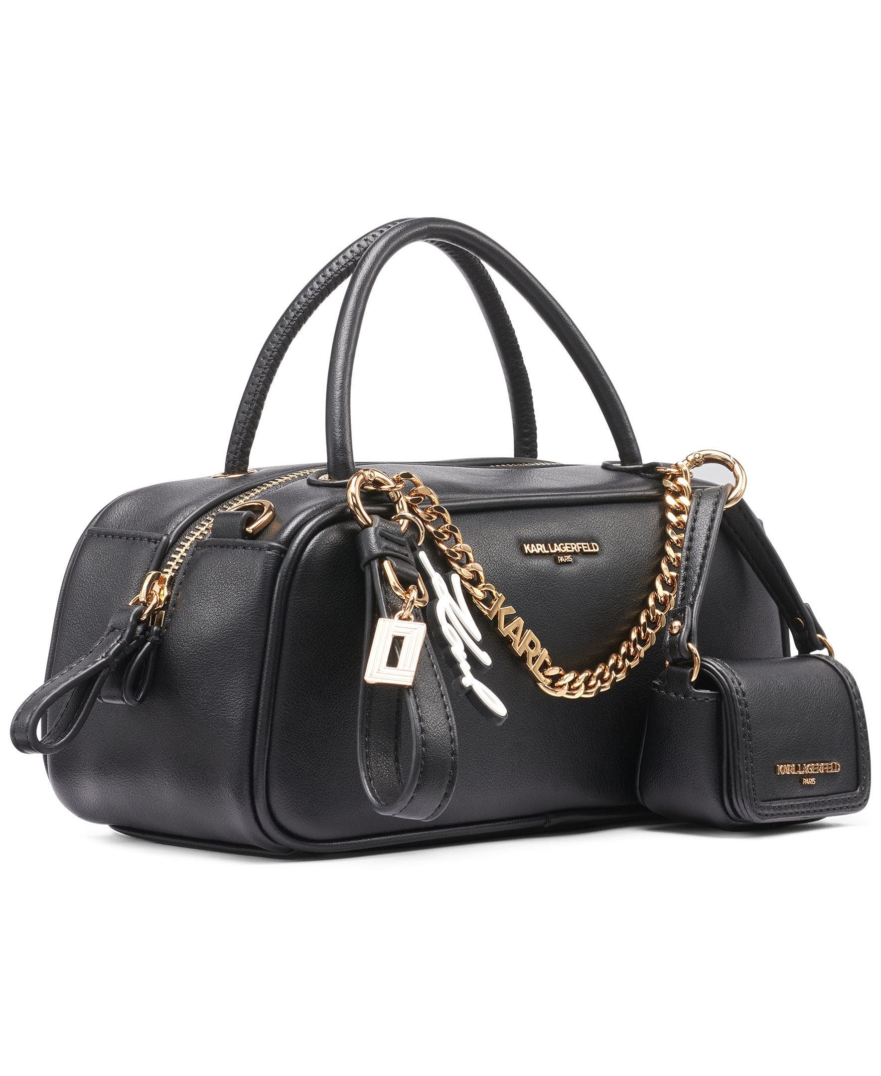 KARL LAGERFELD PARIS Zaylia Mini Crossbody, Alternate, color, Black/Gold