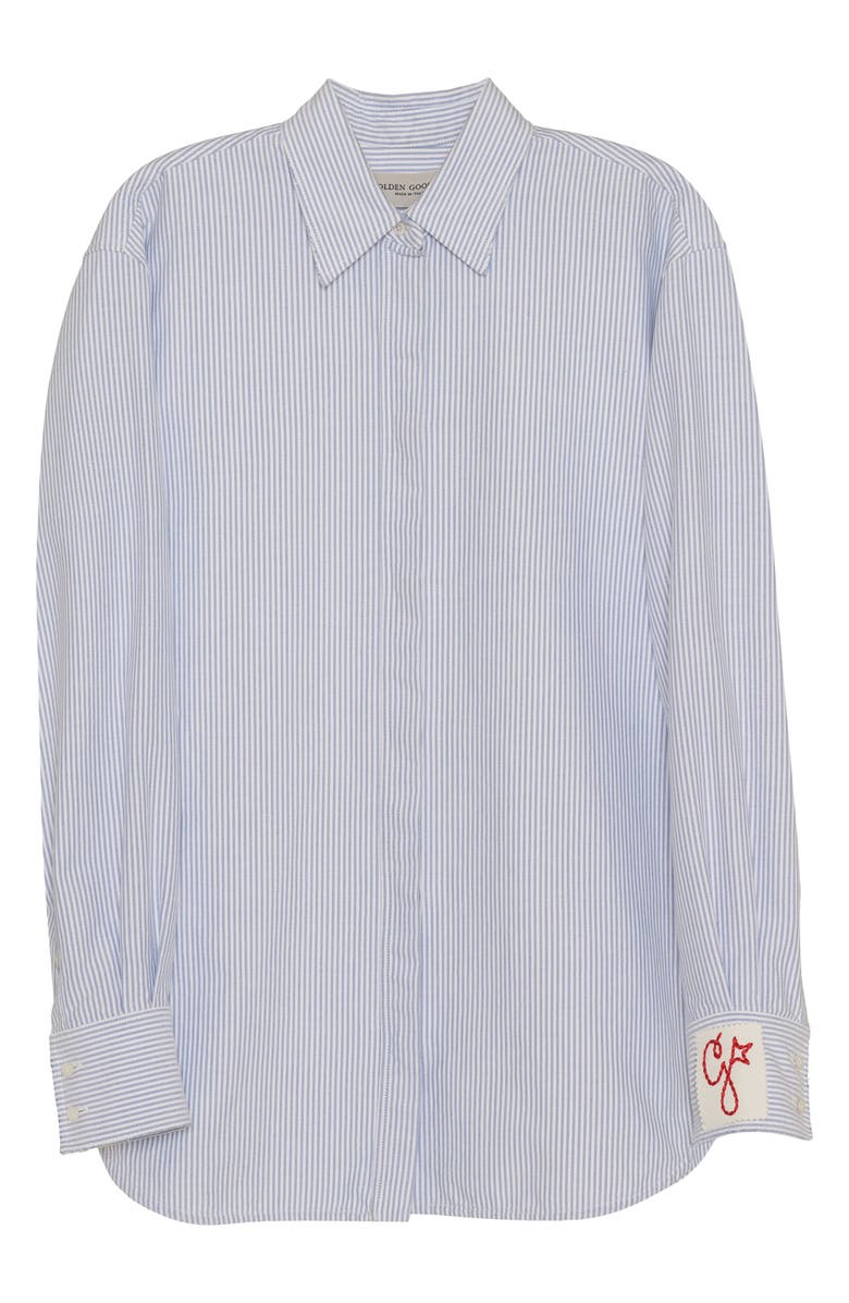 Golden Goose Stripe Cotton Button-Up Shirt, Alternate, color,