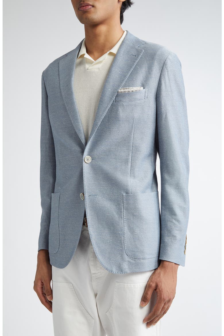 Unstructured Cotton & Linen Sport Coat, Alternate, color, 08 DENIM