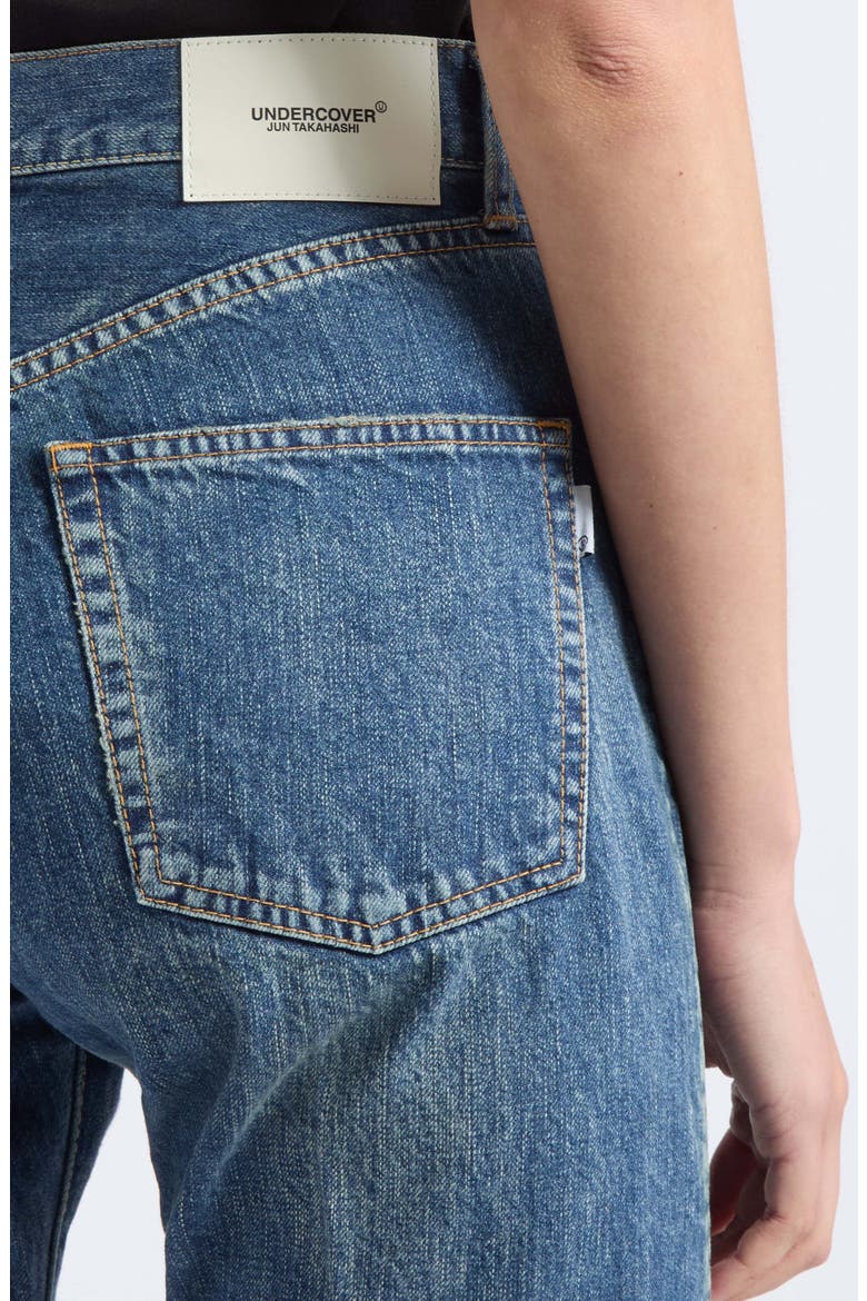Lace Detail Straight Leg Jeans, Alternate, color, INDIGO