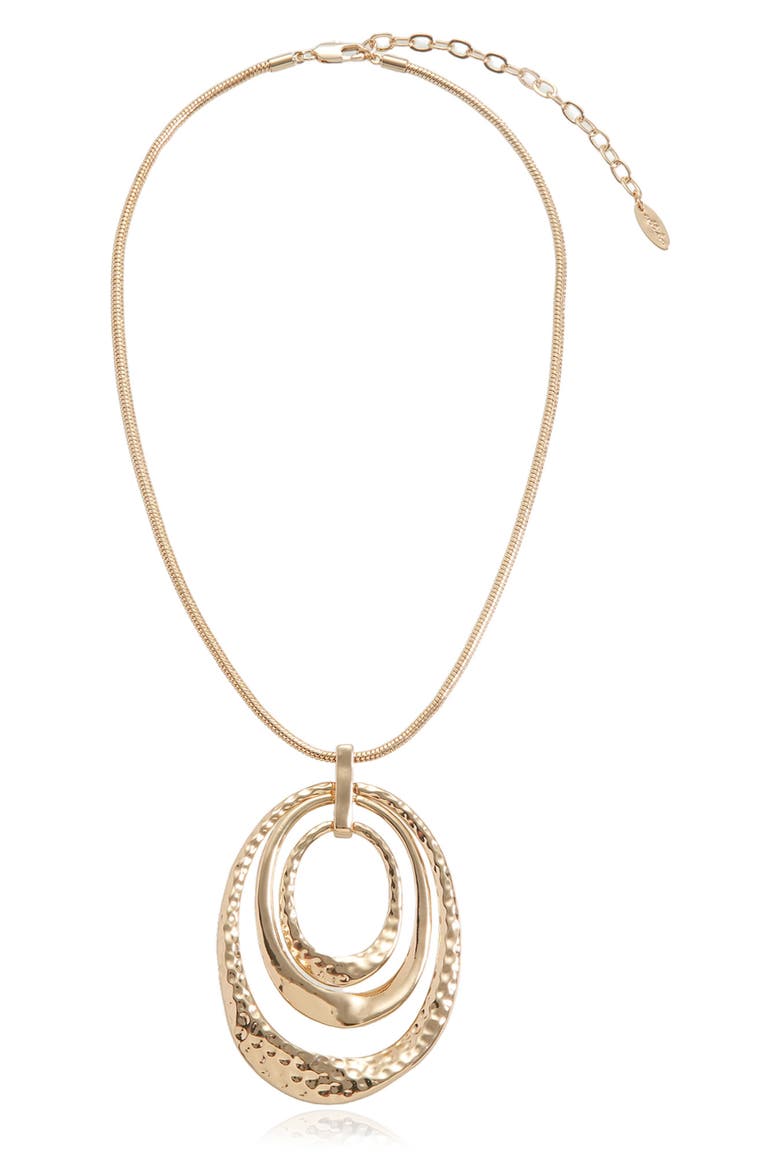 Large Oval Pendant Necklace, Main, color, GOLD