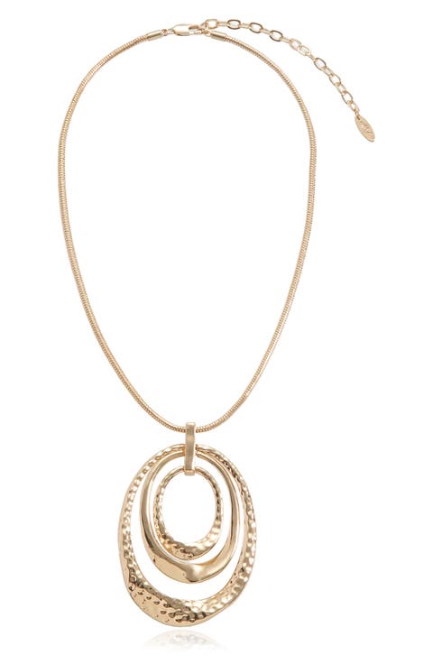 Large Oval Pendant Necklace