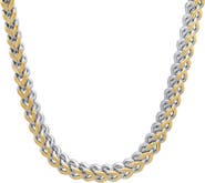 STEELTIME Men's Two-Tone Stainless Steel Wheat Chain Necklace