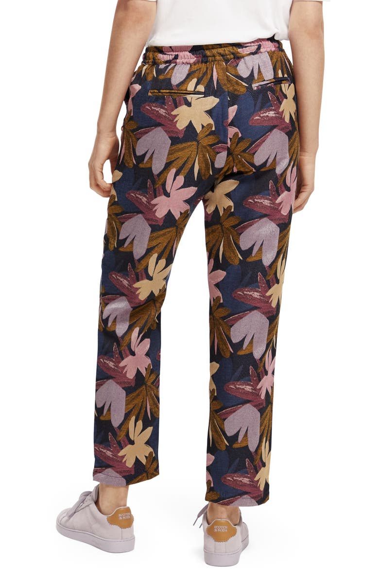 Scotch & Soda Floral Jacquard Drawstring Pants, Alternate, color,