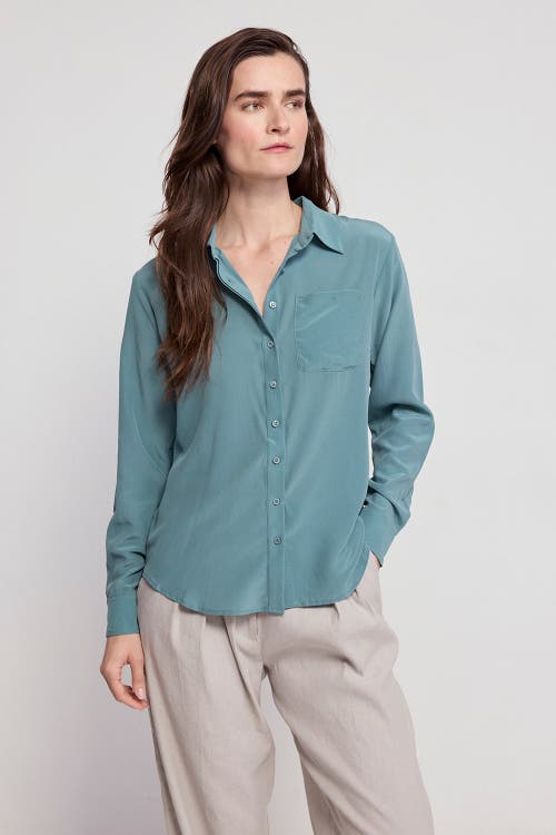 The Shirt By Rochelle Behrens The Silk Shirt In Green