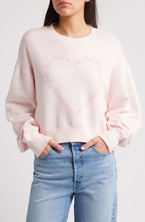 Loveshackfancy Aneria High-low Crop Sweatshirt In Pucker Up Pink