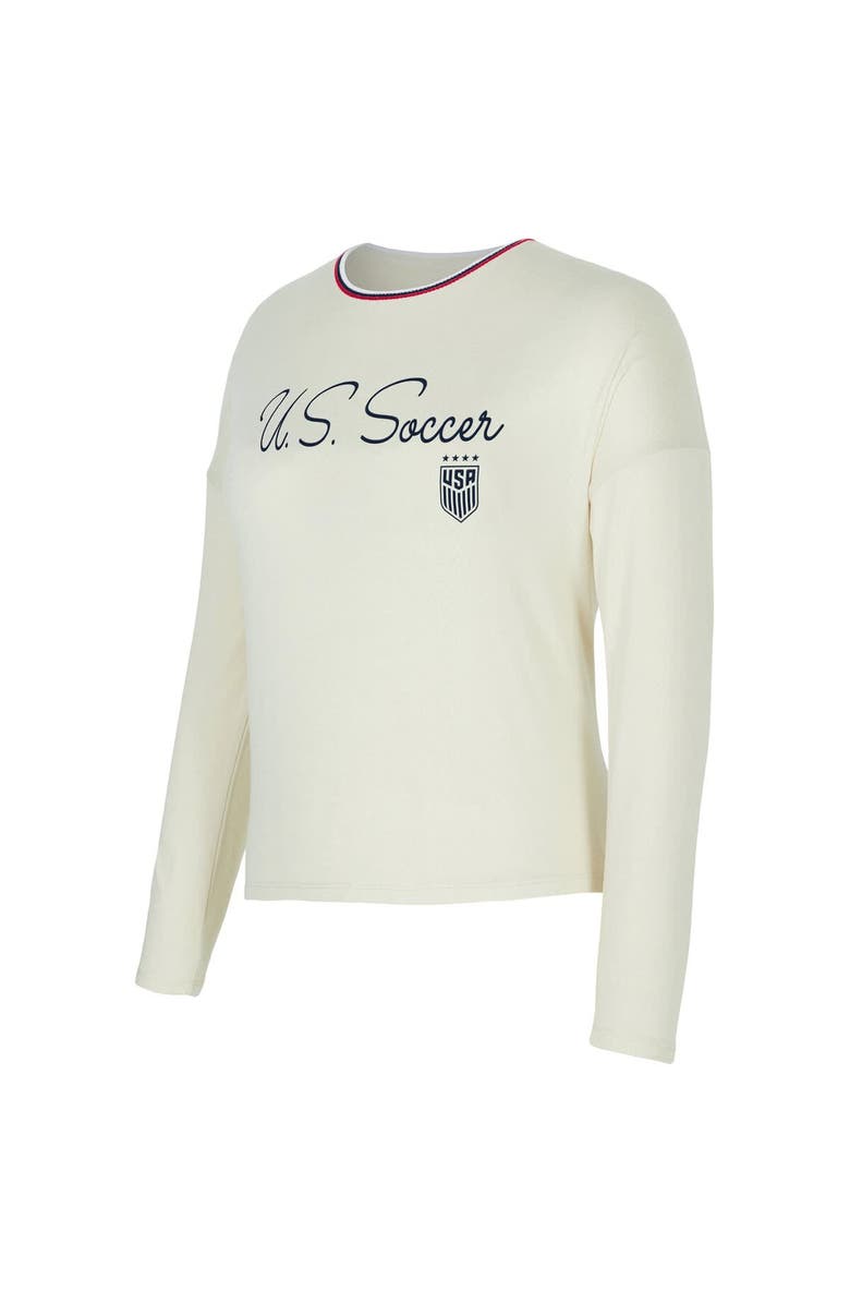 CONCEPTS SPORT Women's Concepts Sport Cream USWNT Kaki Hacci Knit Pullover Sweatshirt, Alternate, color, Cream