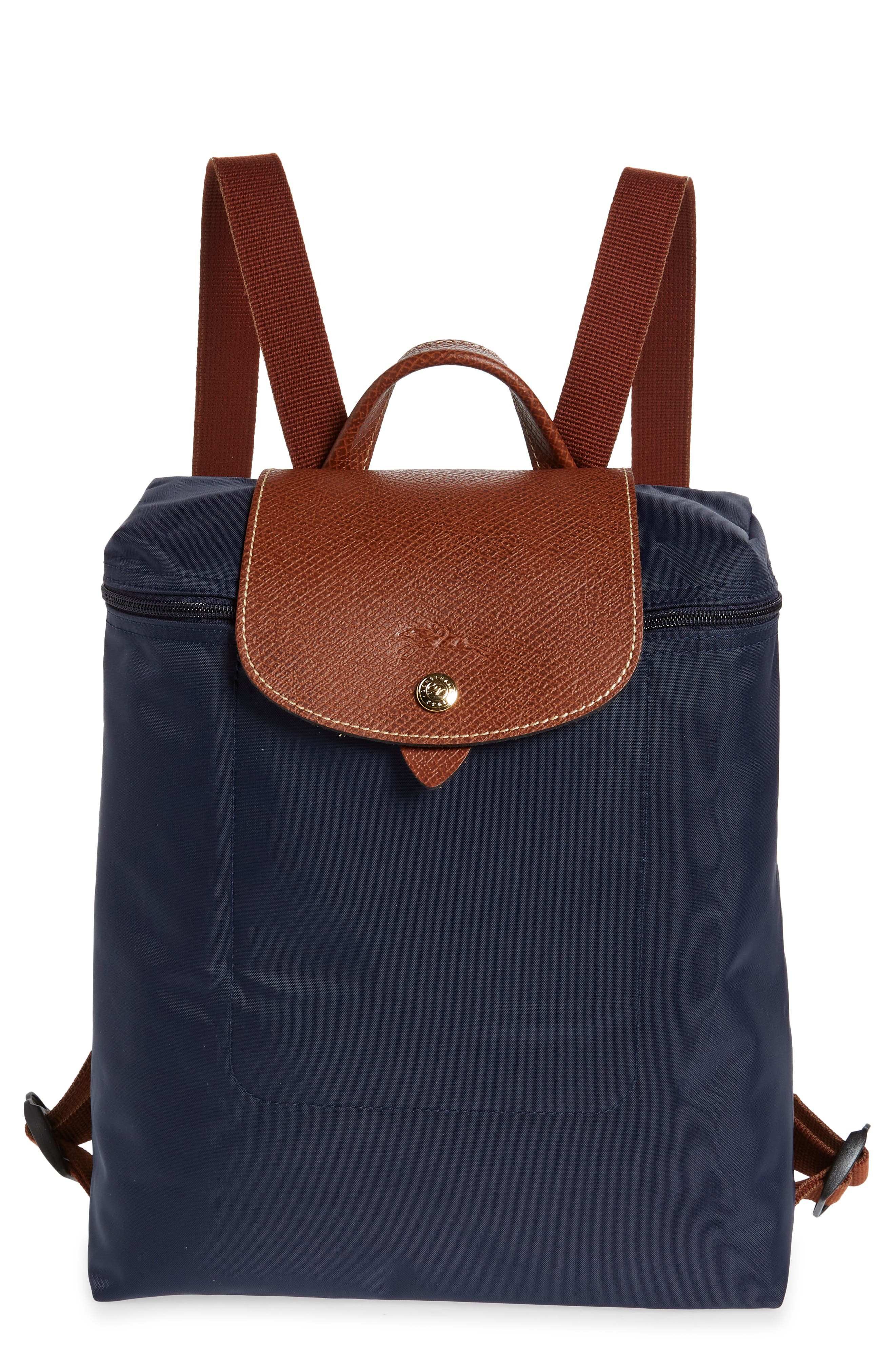 Longchamp Le Pliage Nylon Canvas Backpack, Main, color, Marine