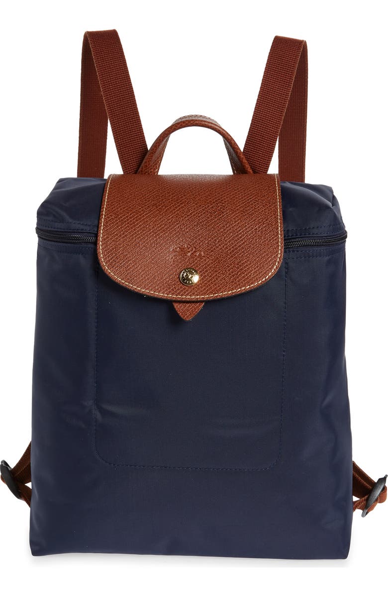 Longchamp Le Pliage Nylon Canvas Backpack, Main, color, Marine