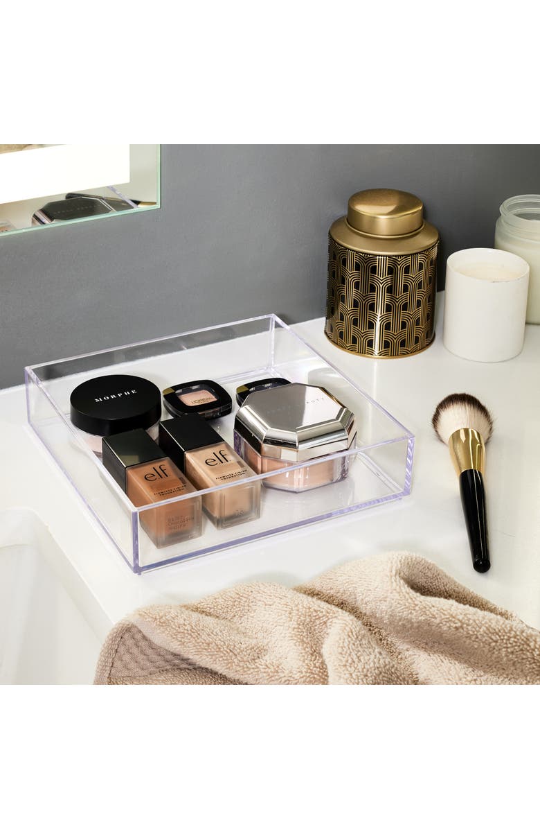 iDesign Plastic Makeup Drawer Organizer Tray - Set of 4 - Clear, Alternate, color, Clear