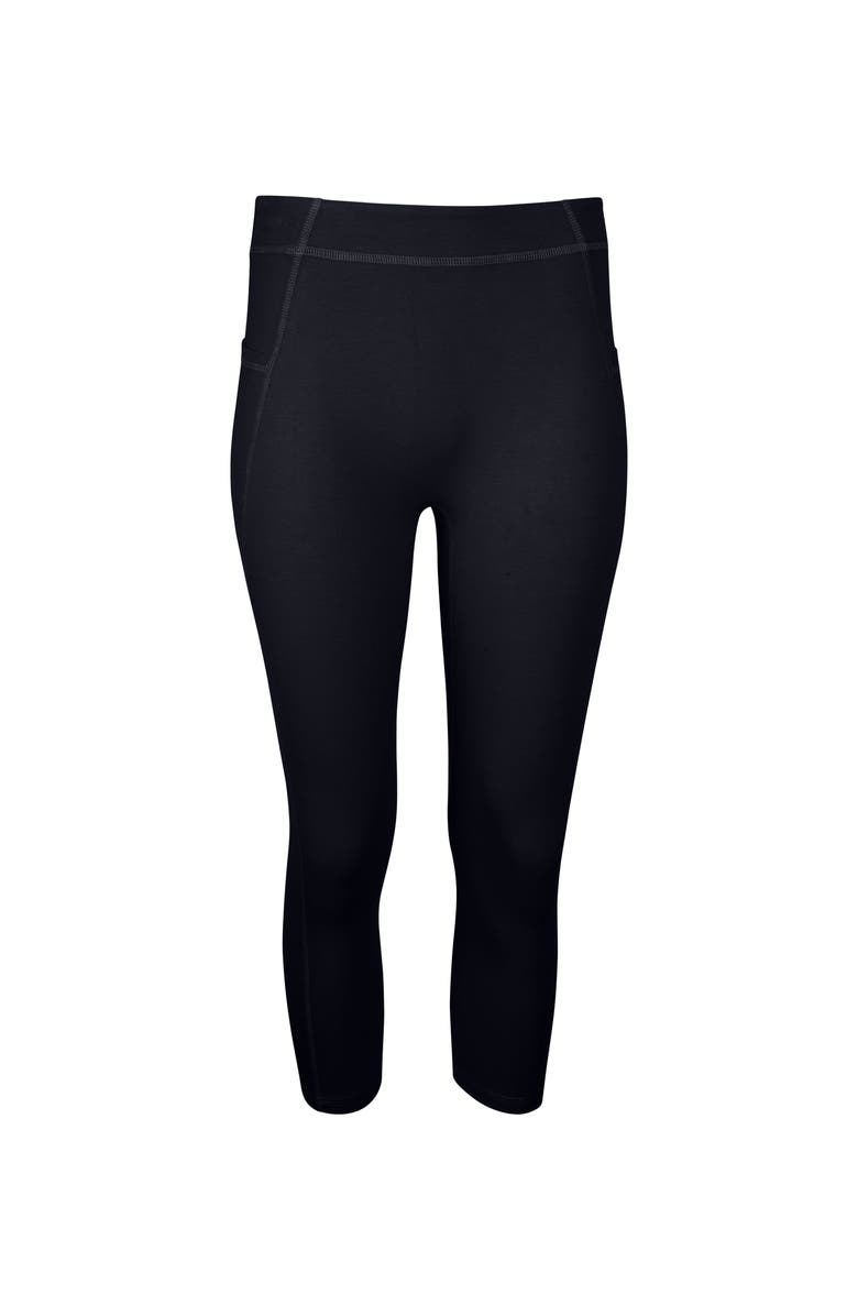 Lezat Mae Organic Cotton High Waisted Capri Legging, Main, color, Black