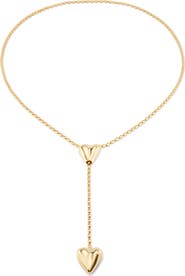 UNODE50 Double Heart Y Necklace