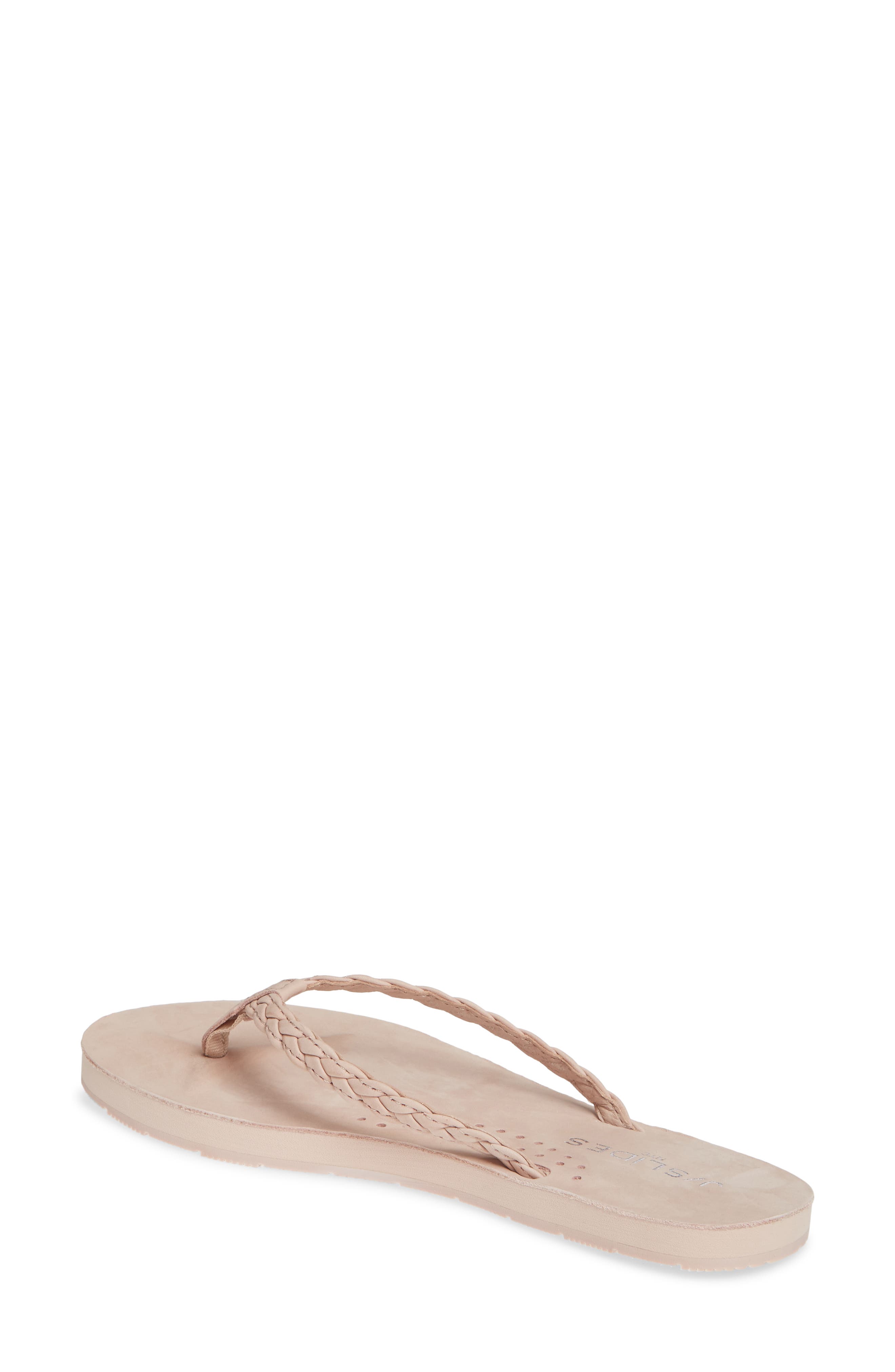 Nadia Braided Flip Flop, Alternate, color, PINK LEATHER