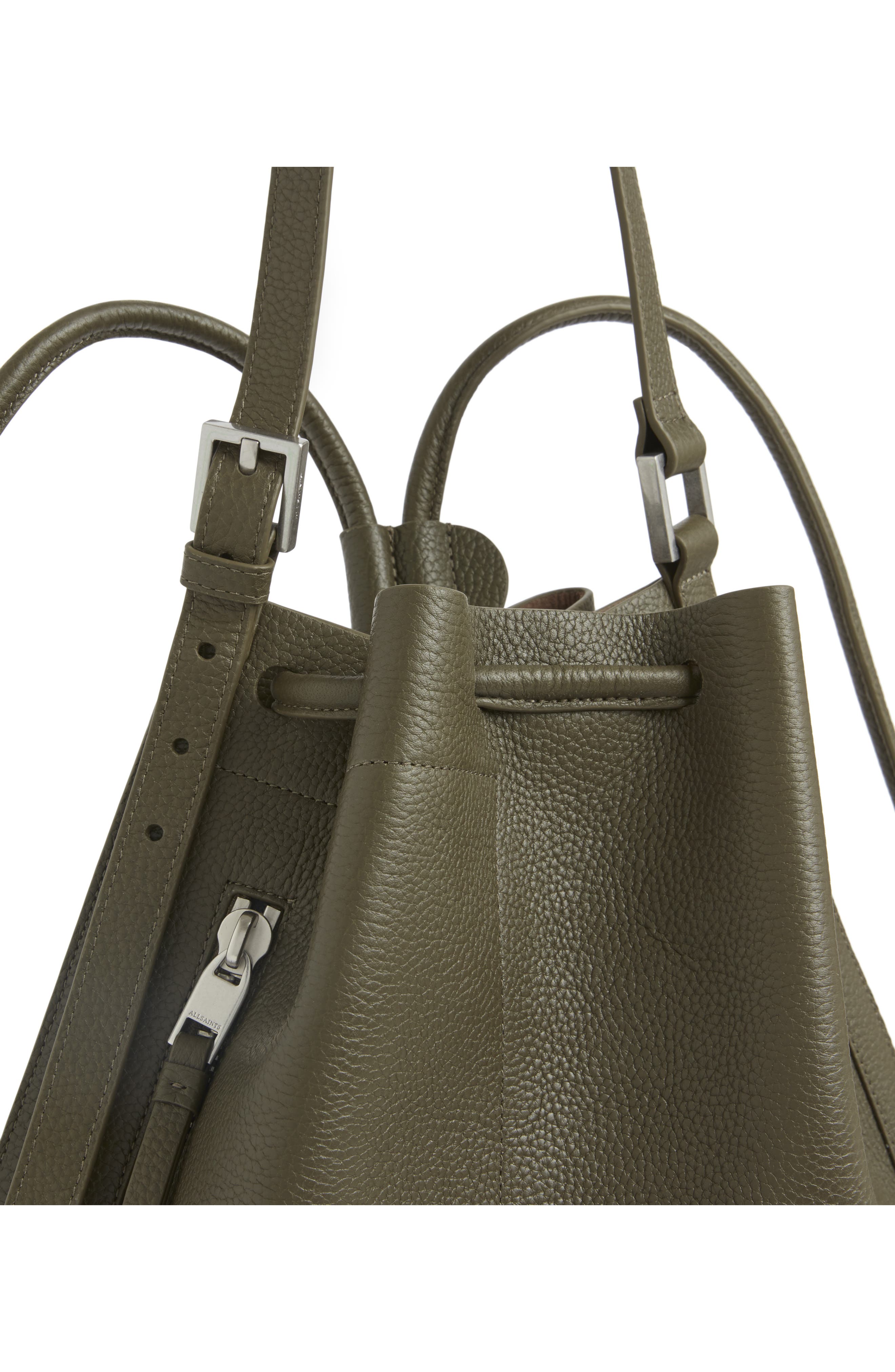 Alpha Convertible Leather Backpack, Alternate, color, DUSTY KHAKI GREEN
