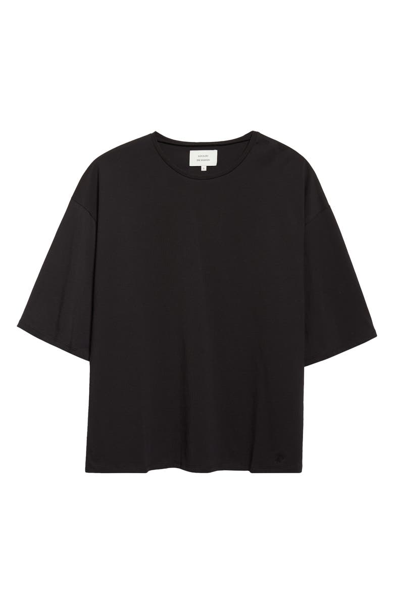 LOULOU DE SAISON Osis Oversize Boxy Cotton T-Shirt, Main, color, Black