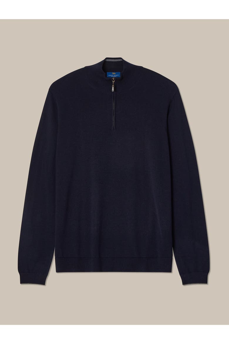 Eastwood Quarter Zip Sweater, Alternate, color, Navy with Gray Tipping