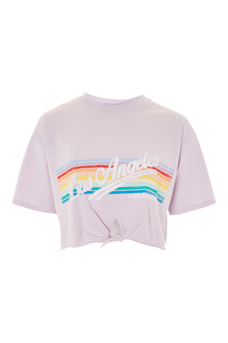 LA Rainbow Stripe T-Shirt, Alternate, color, LILAC