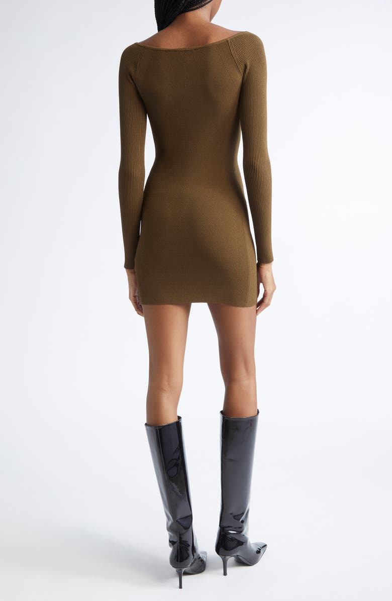 DIESEL<sup>®</sup> M-Vera Metallic Oval D Cutout Long Sleeve Rib Minidress, Alternate, color, Green/ Moss