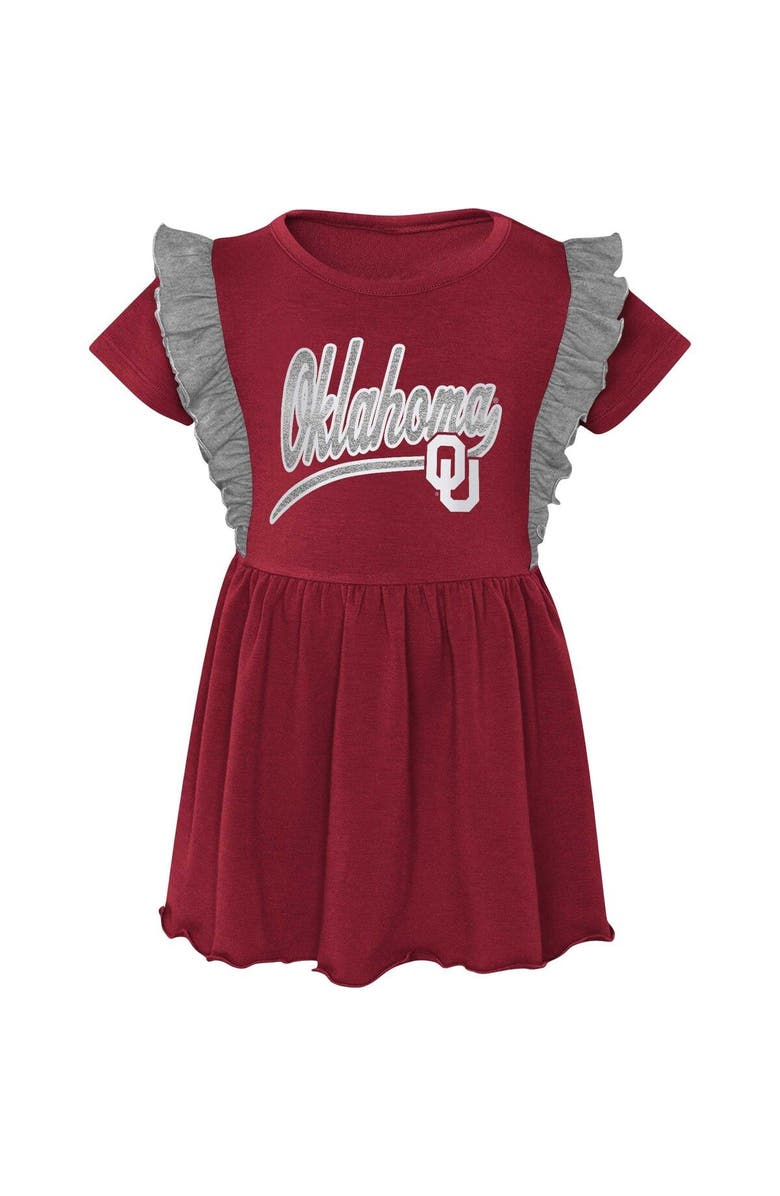 Outerstuff Girls Toddler Crimson Oklahoma Sooners Too Cute Tri-Blend Dress, Alternate, color, Crimson