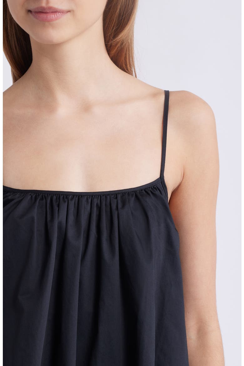 Lindsay Cotton Poplin Babydoll Minidress, Alternate, color, NOIR