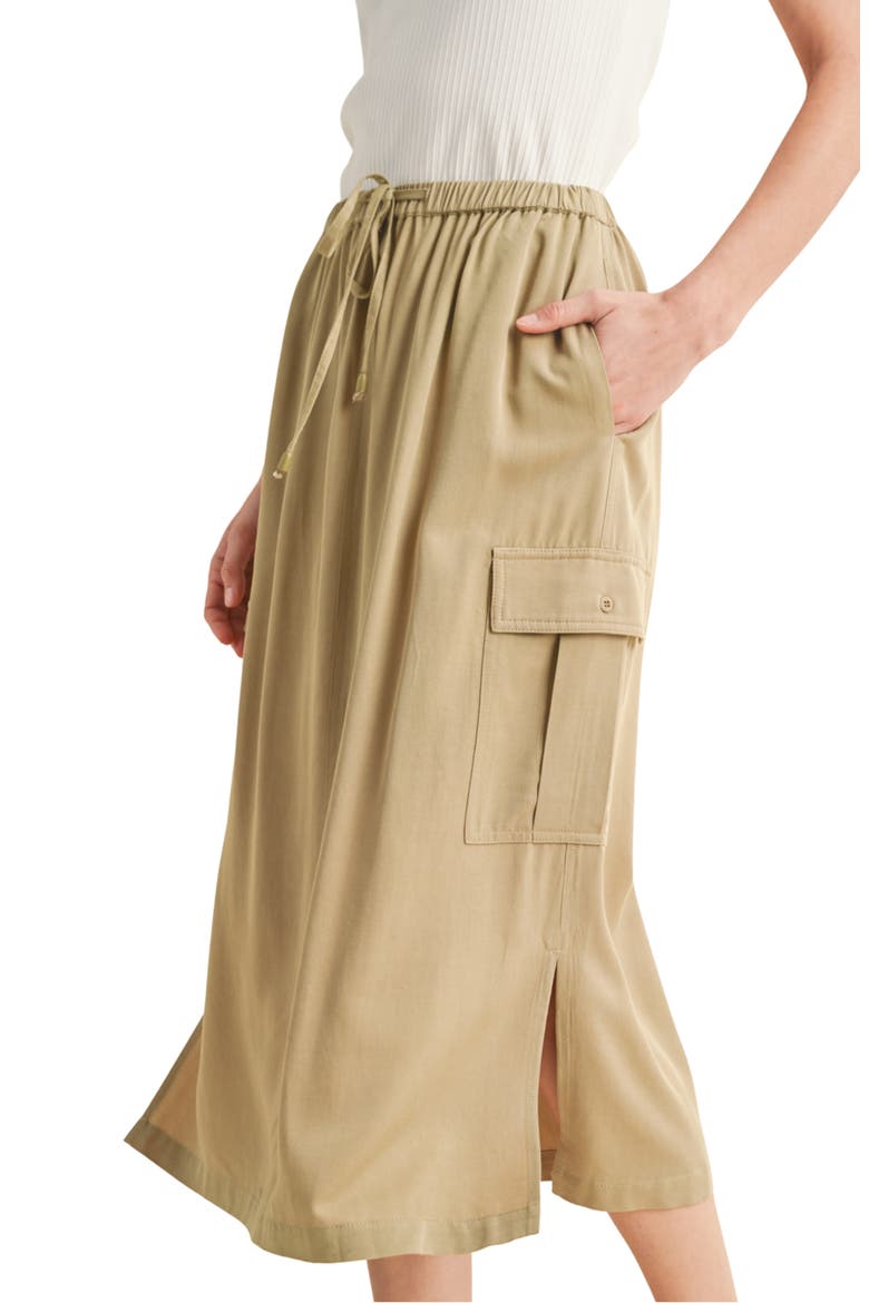 Cargo Midi Skirt, Alternate, color, SOFT OLIVE