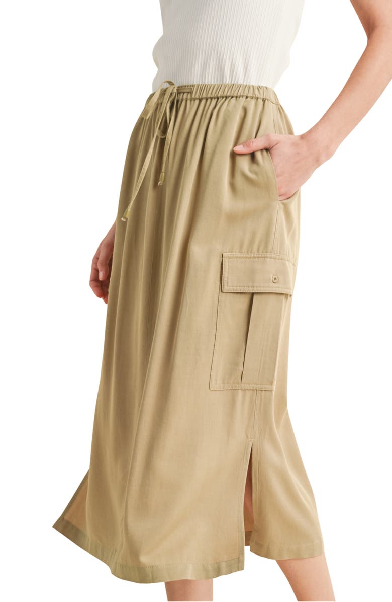 WISHLIST Cargo Midi Skirt, Alternate, color, Soft Olive