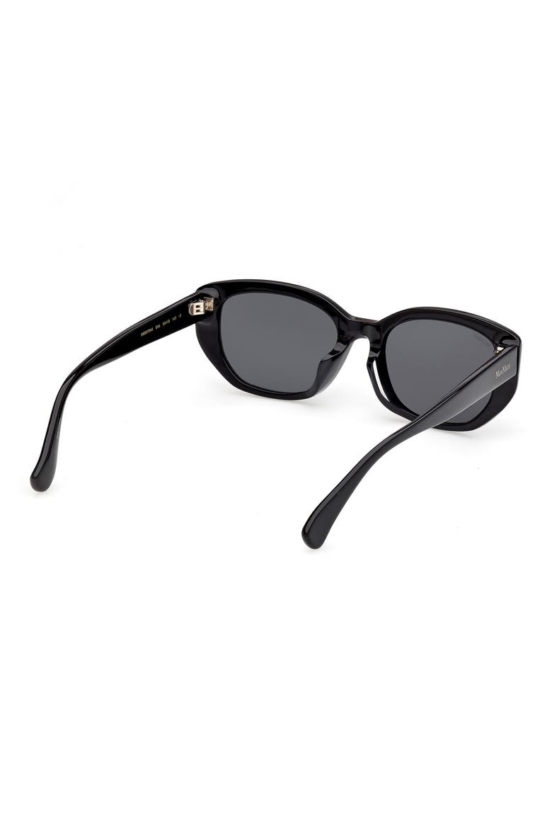 54mm Oval Sunglasses, Alternate, color, SHINY BLACK / SMOKE
