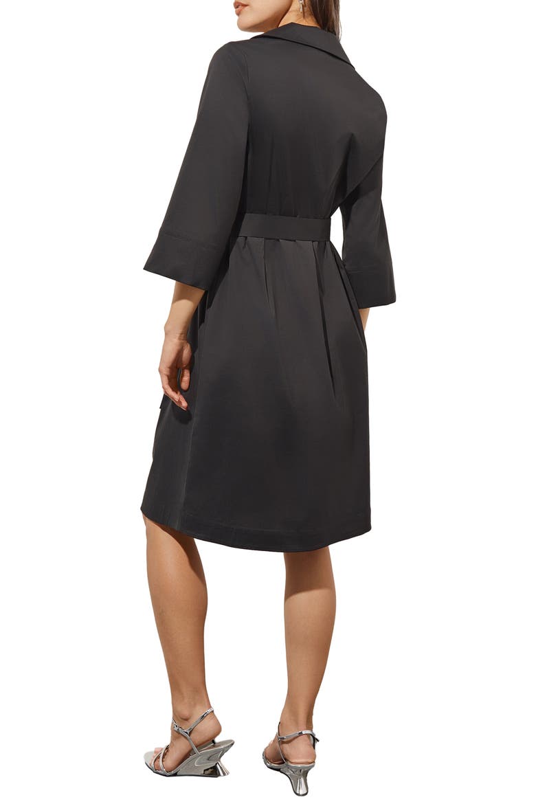Stud Detail Cotton Blend Shirtdress, Alternate, color, BLACK
