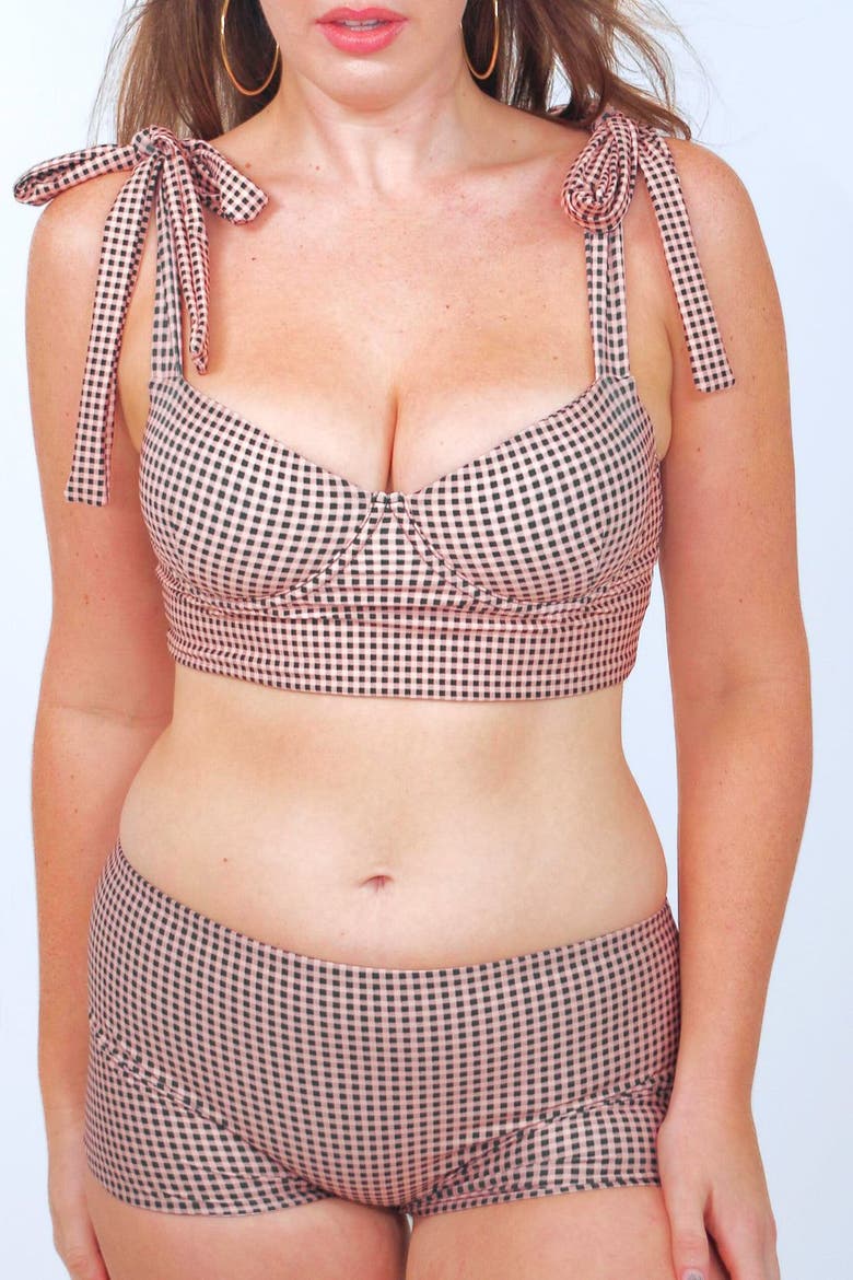 Olivia Swim Shorts, Alternate, color, Gingham