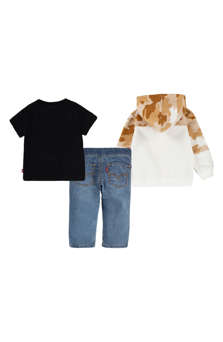 Levi's<sup>®</sup> Logo Camo T-Shirt, Hoodie & Jeans Set, Alternate, color, Tofu