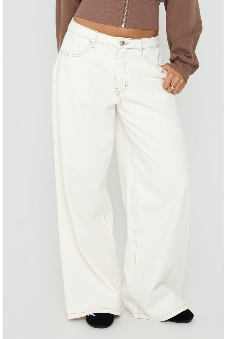 Naylor Mid Rise Wide Leg Jeans, Main, color, CREAM