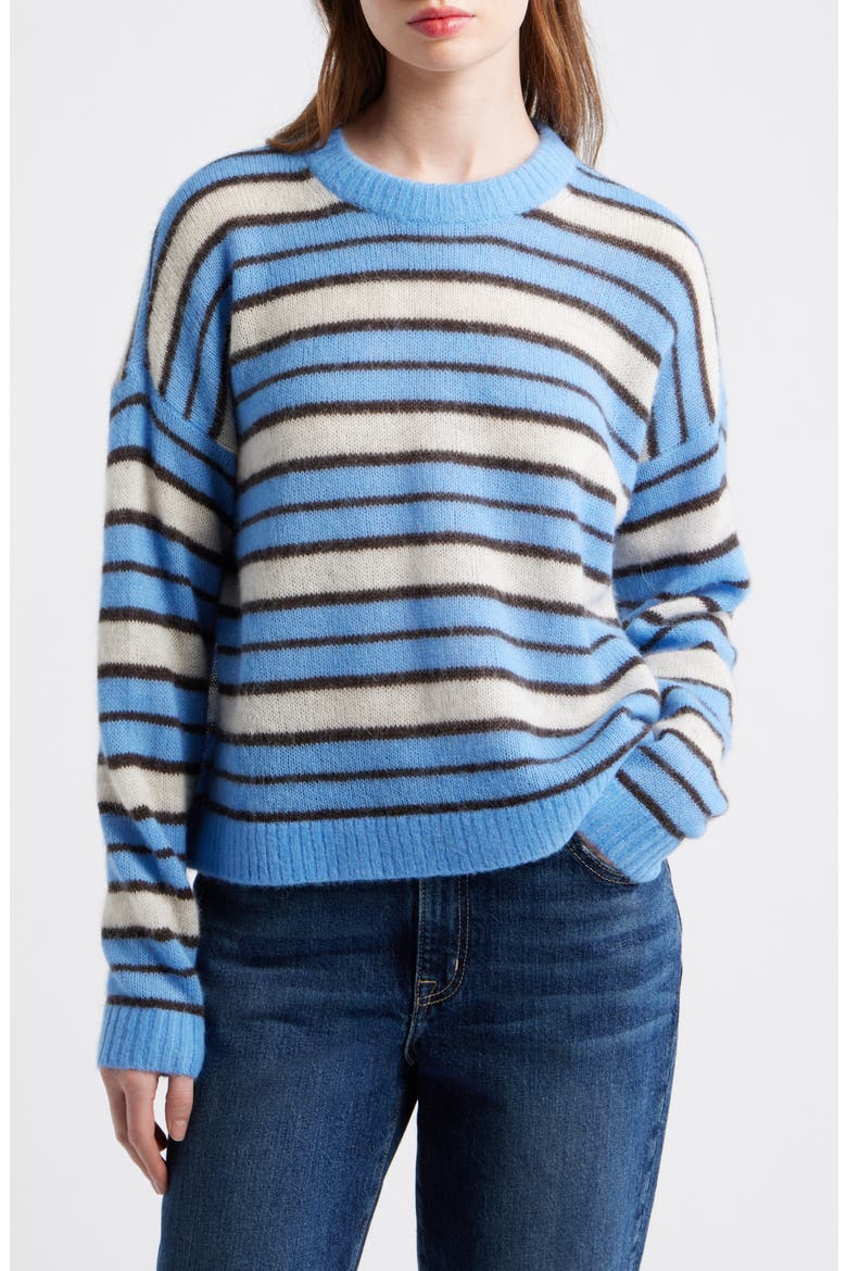Oversize Pullover Sweater, Main, color, BLUE MULTI STRIPE