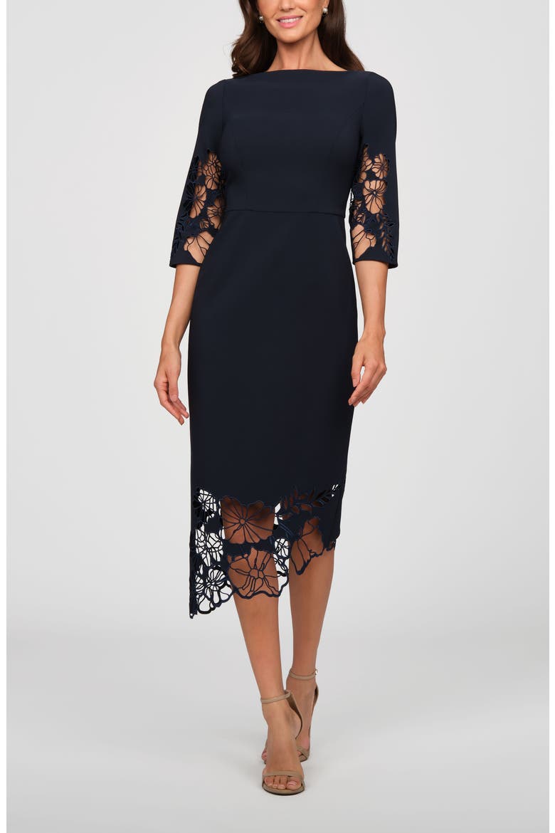 Vanna Lace Sheath Dress, Alternate, color, NIGHT SKY