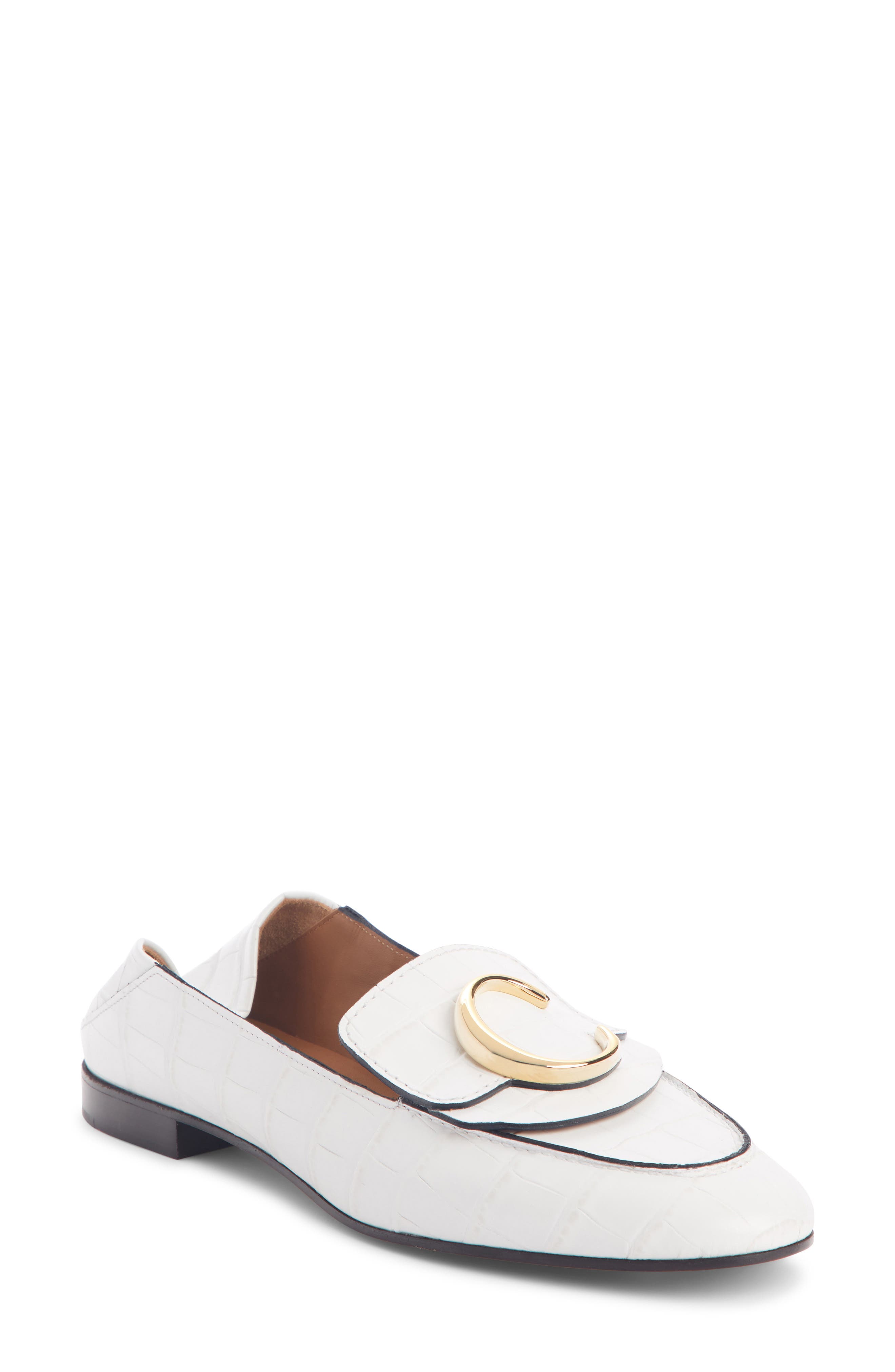 C Croc-Embossed Convertible Loafer, Main, color, WHITE
