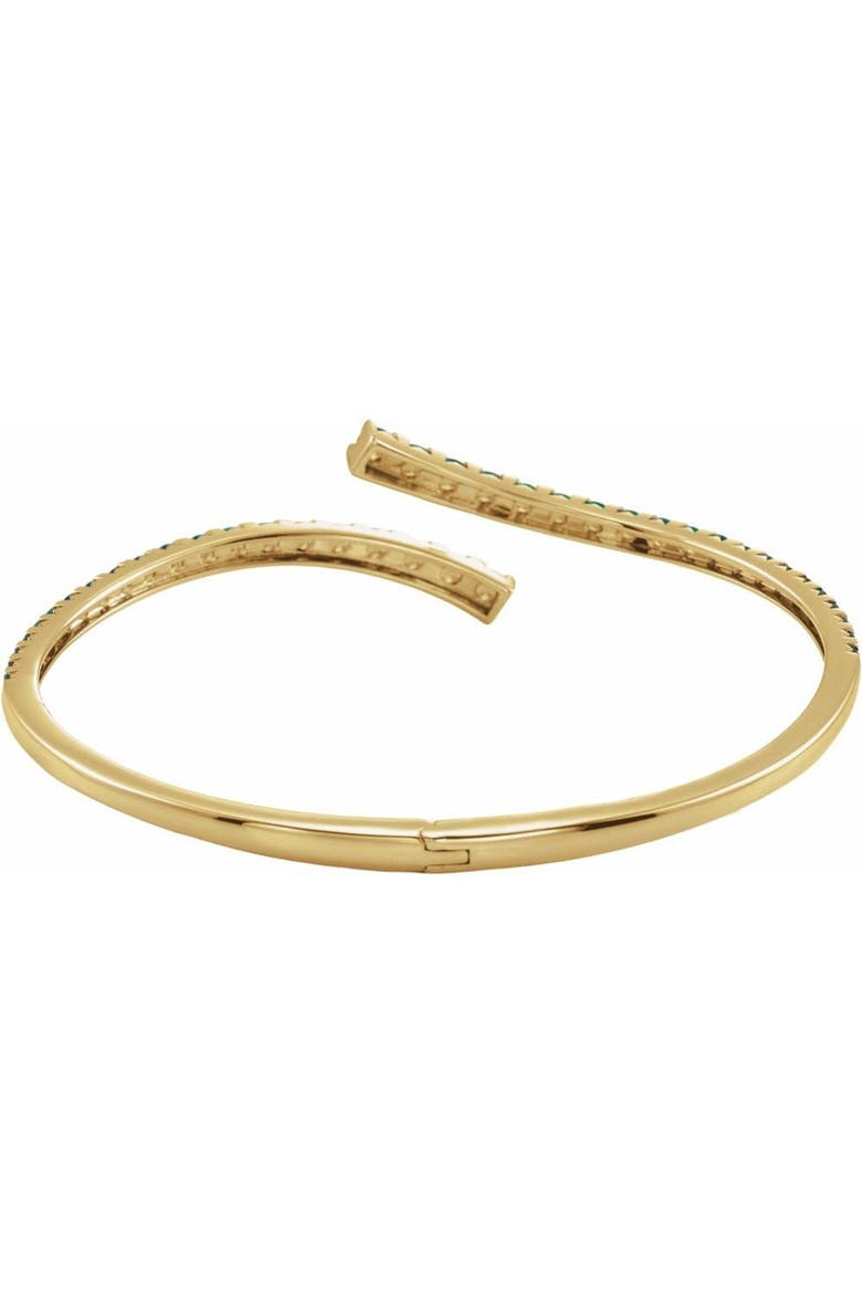 Lab Dye Request Form Ivy & Pearl Co. Lab-grown Emerald Bypass Cuff Bracelet In 14k Gold ...